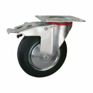 Колесо SC 42 поворот. черная резина б/торм. платформа 100мм/60кг