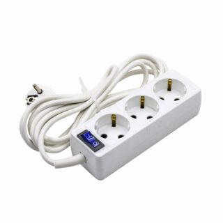 Удлинитель 3-х местный, 3 м с выключателем ПВС 3х0,75мм, с/з, 10А