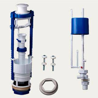 Арматура универсальная с кнопочным пуском с нижней подводкой воды с плоским донным клапаном АС-17.2М