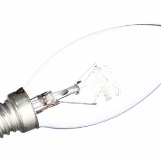 Эл.лампа накаливания с прозрачной колбой, свеча MIC 40B/CL/E14 C