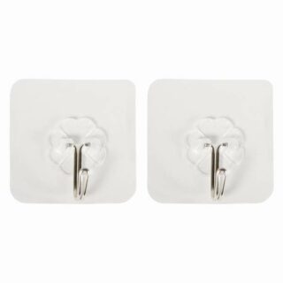 Крючки самоклеющиеся прозрачный квадрат 2 шт 1610