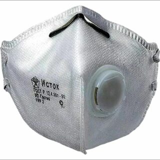 Полумаска фильтрующая с клапаном складная с угольным слоем
