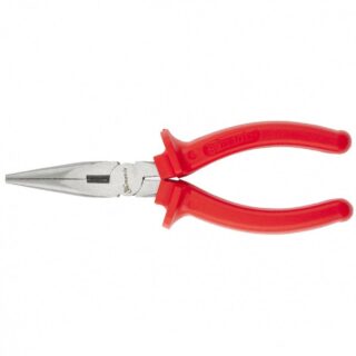 Длинногубцы Econom, 180 мм, прямые шлифованные, пластмассовые ру