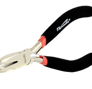 Длинногубцы Mini, 130 мм, никелированные, изогнутые, авторазжим//Sparta