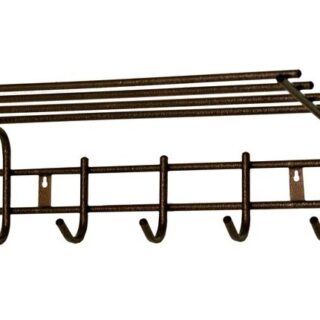 Вешалка д/одежды 5 крючков с полкой(антик медь)