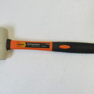 Киянка резиновая, 450 г, белая резина, фиб.ручка/MATRIX/3-ON