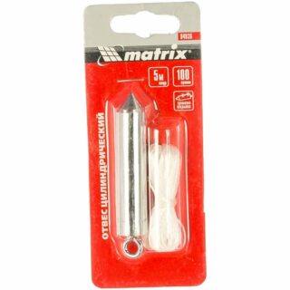 Отвес цилиндрический, 100 г, шнур 5м// MATRIX