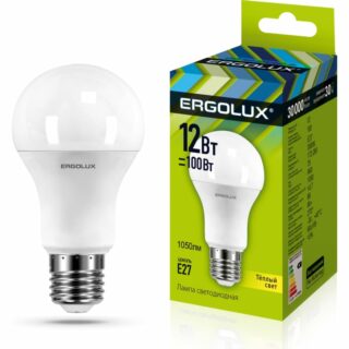 Лампа светодиодная Ergolux LED-A60-12W-E27-3K 12Вт Е27 3000К ЛОН