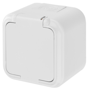 Розетка с заземлением и крышкой, РА16-214