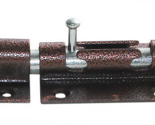 Засов круглый маленький медн/серебро "Делга"