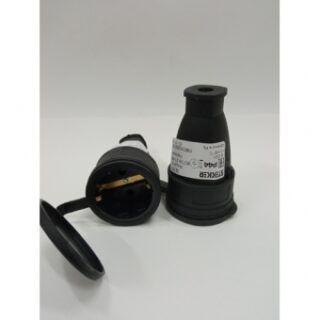 Розетка переносная 1-м с з/к, с крышкой, каучук, 16А