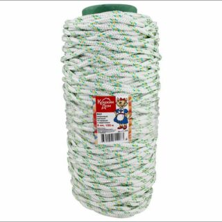 Фал плетёный полипр. 16-прядный с полипр. серд. 6 мм, бухта 100