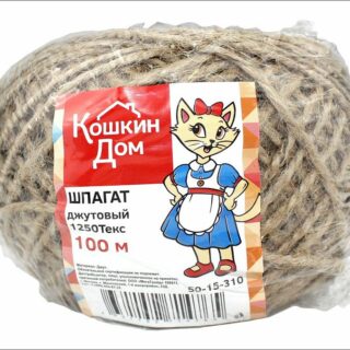 Шпагат джутовый, L 100 м, 2-ниточный, 1120 тексСИБРТЕХ/3-ON