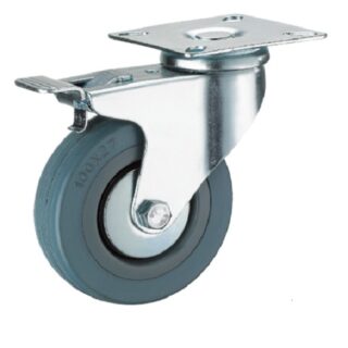 SCgb 25 Колесо аппаратное 50 мм с тормозом, серая резина