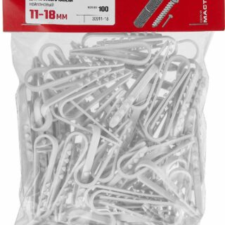 Дюбель-хомут 11-18 белый. (уп 100шт)