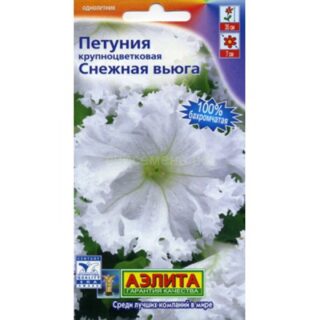Петуния СНЕЖНАЯ ВЬЮГА крупноцв.бохромчатая /Аэлита/
