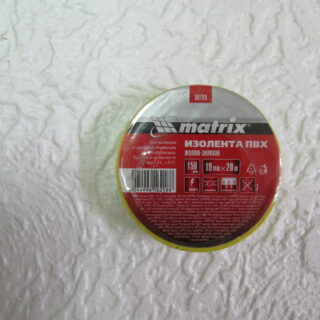 Изолента ПВХ, 19мм х 20м, желто-зеленая, 150мкр // МАТРИКС