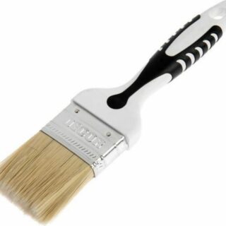 Кисть плоская "BlackWhite универсальная" 50х15мм, светлая щетина, 2К ручка