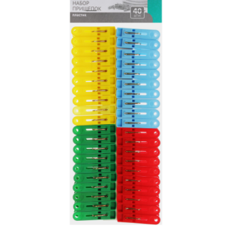 Набор прищепок 40 шт. пластик