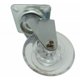 SCPB 25 ПР Колесо прозрачный полиуретан с тормозом 50 мм