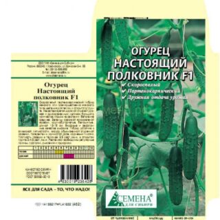 Огурец НАСТОЯЩИЙ ПОЛКОВНИК F1 0,2гр /цв./