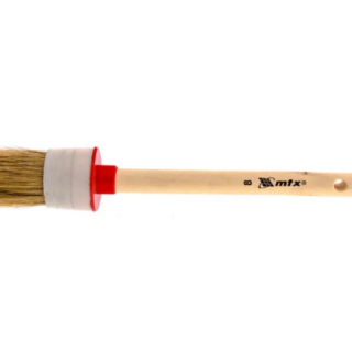 Кисть круглая № 8 (35 мм), натуральная щетина, деревянная ручка /Mатрикс
