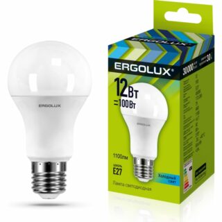Лампа светодиодная Ergolux LED-A60-12W-E27-4K 12Вт Е27 4500К ЛОН