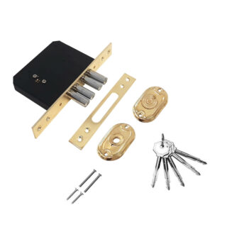 Замок врезной 189-4MF золото