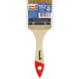 HEADMAN/3-ON Кисть малярная плоская "Standart" нат. щетина 2,5" (63мм