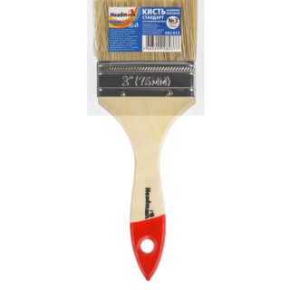 HEADMAN/3-ON Кисть малярная плоская "Standart" нат. щетина 3" (75мм)