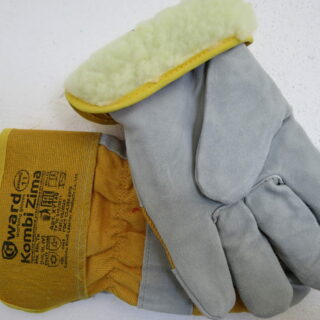 Перчатки комбинированные из оранжевого спилка на искусственном меху GWARD KOMBI зима