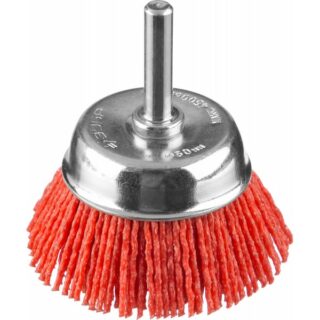 Щетка для дрели D-75 со шпилькой, нейлон, чашка //ЗУБР