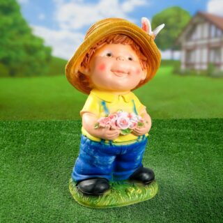 Фигура садовая МАЛЬЧИК С ЦВЕТКОМ Н-47см