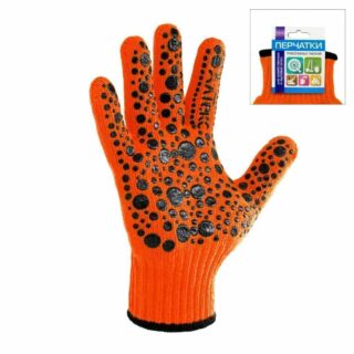 Перчатки х/б.с ПВХ Премиум Колор, оранжевые