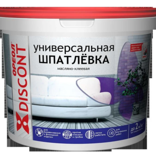 Шпатлевка универсальная ОРЕОЛ масляно-клеевая для внутр. работ 1,5кг Дисконт 7148