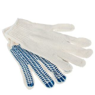 Перчатки вязанные ЛЮКС х/б с ПВХ напылением "Протектор" 5 нитей,