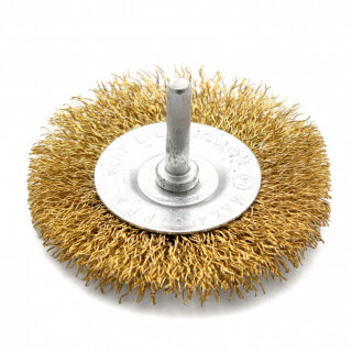 Щетка для дрели, 30мм,плоская со шпилькой, латунированная витая