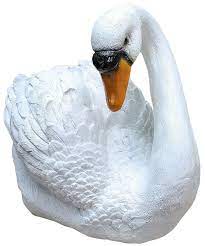 Фигура садовая ЛЕБЕДЬ большой белый H-42см