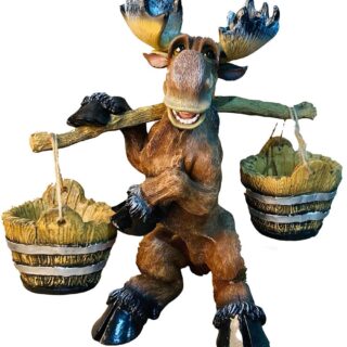 Фигура садовая ЛОСЬ С КОРОМЫСЛОМ H-38см, L-39см