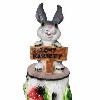 Фигура садовая ЗАЯЦ НА ПНЕ