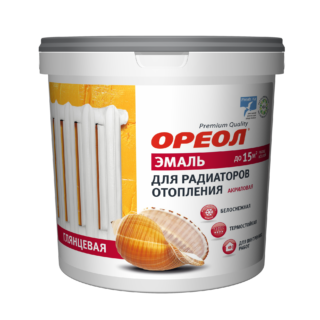 Эмаль "Ореол" для радиаторов, термост.,полиакрил.,матовая.,белая 0,8кг