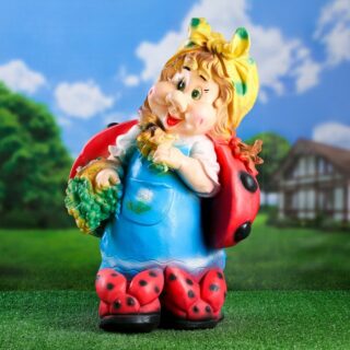 Фигура садовая ГНОМИХА БОЖЬЯ КОРОВКА /гипс/