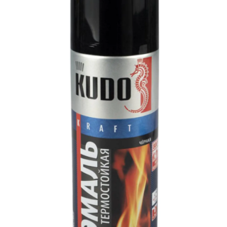 Краска аэрозольная черная, термостойкая КУДО 520 гр.