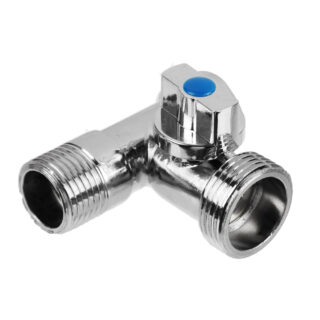 Кран-тройник шаровой 1/2х3/4х1/2" м/п/п, д/стир. машины