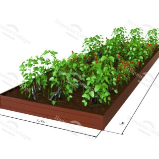 Грядка ПВХ , р-р 185х800х2000мм,(коричнев) осн.секция