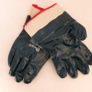 Перчатки рабочие из трикотажа с нитриловым обливом, крага, L //С