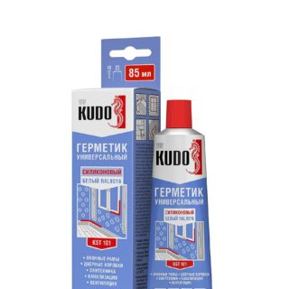 Герметик КУДО силиконовый универсальный белый, в тюбике 85мл