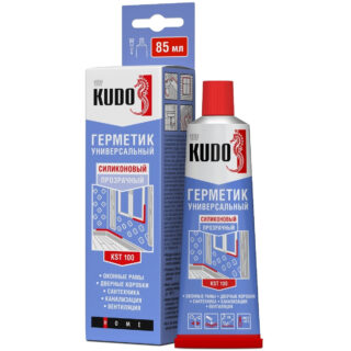 Герметик КУДО силиконовый универсальный прозрачный, в тюбике 85мл