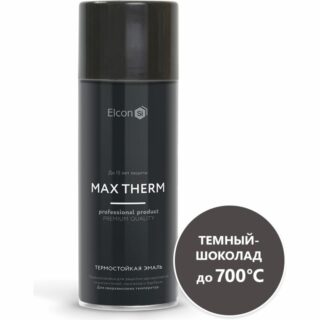 Краска аэрозольная темный шоколад, термостойкая, 700 гр., ЭЛКОН, 520 гр.