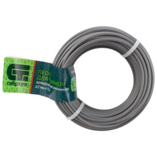 Леска для триммера звезда, армированная алюминием, 2.0 мм х 15 м, Россия Сибртех